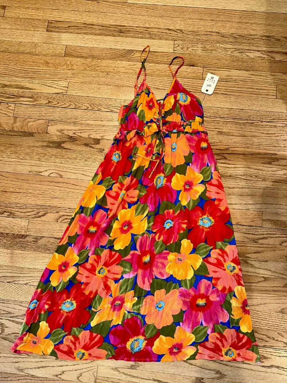 Billabong Rebel Heart Bright Floral Midi Sundress M NWT